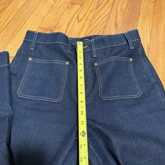 Khaite Raquel Patch Pocket Flare Jeans in Dark Navy Size 31 - Picture 10 of 11